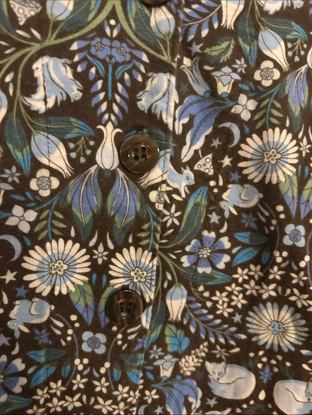 Vera Bradley M Blue Floral Print  Pajama Set